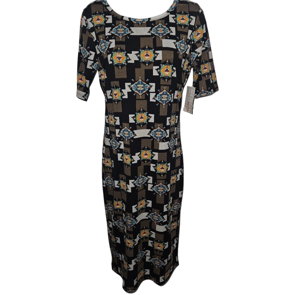 NWT LuLaRoe Julia Aztec Printed Short Sleeve Maxi Dress